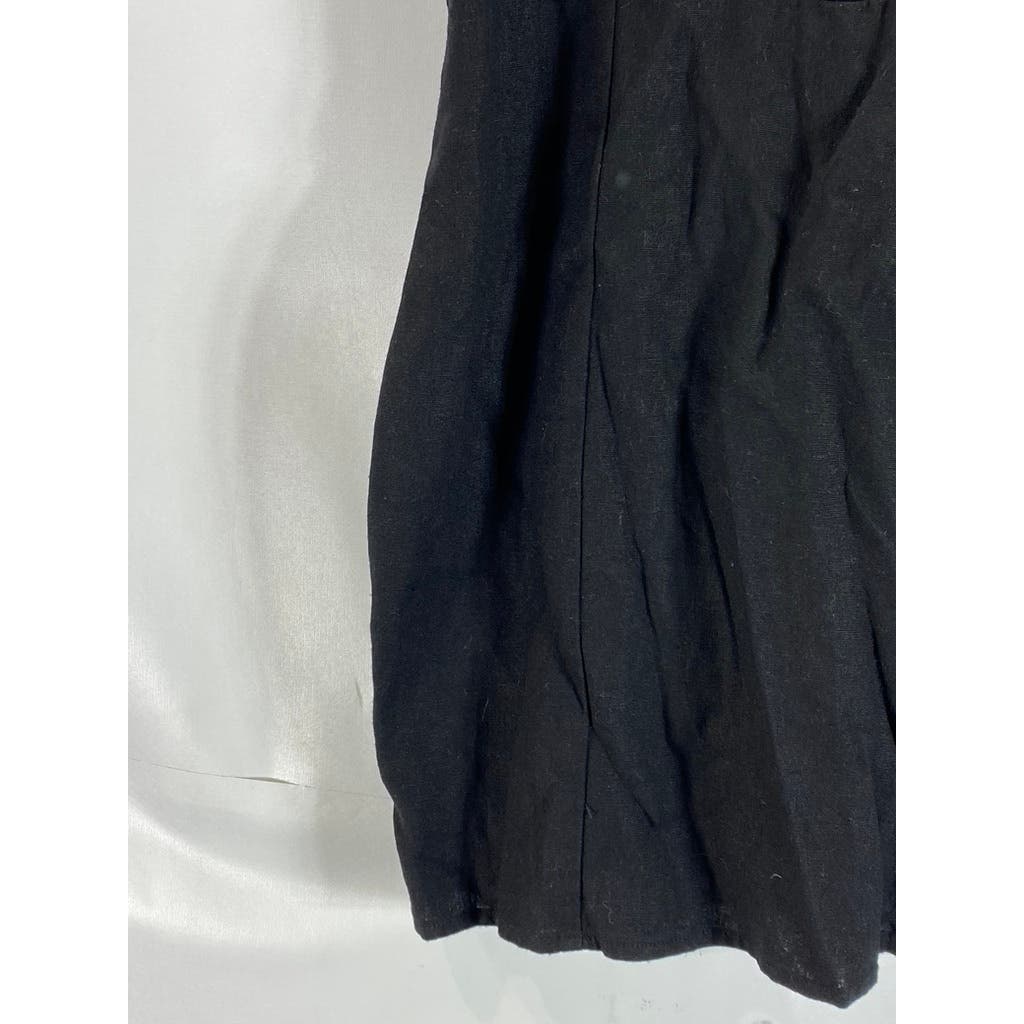 KENDALL & KYLIE Women's Black Solid V-Neck Adjustable Strap Mini Dress SZ S