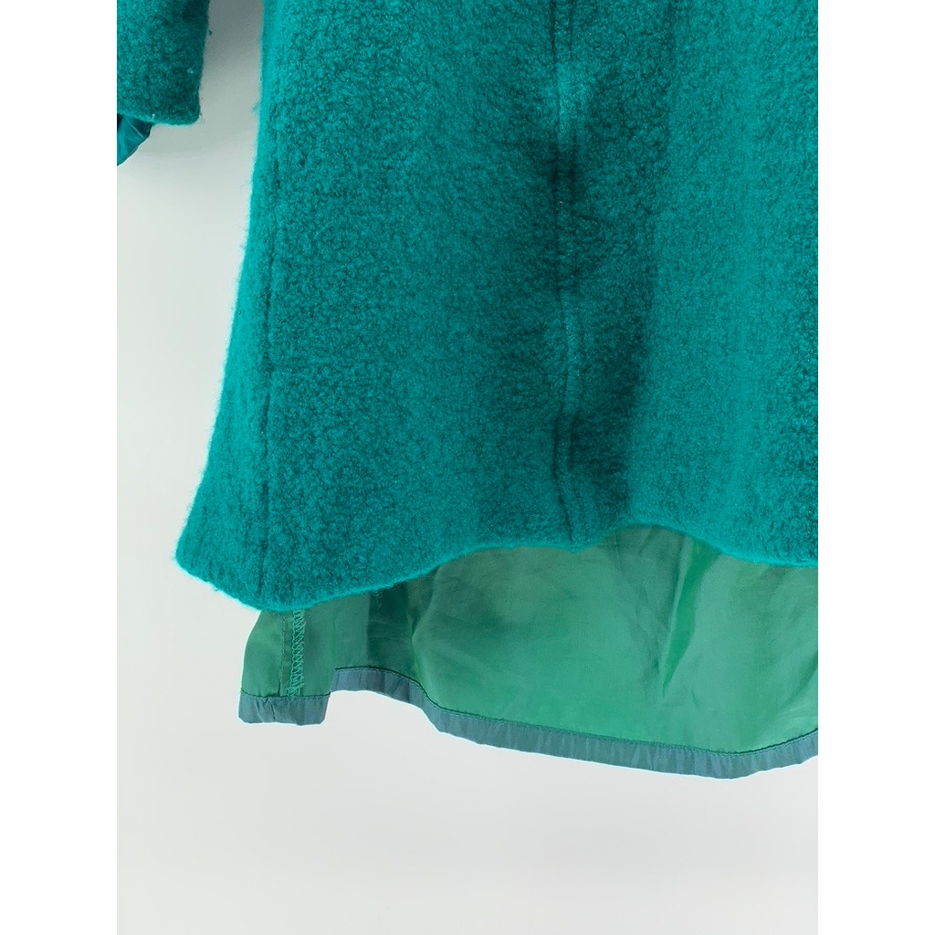 NANETTE LEPORE Women's Blue-Green Wool-Blend Zip-Up Coat SZ 4