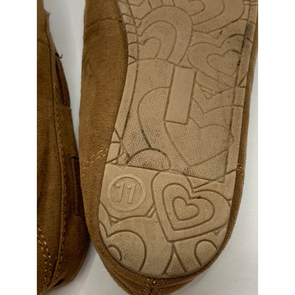 UNBRANDED Little Girls' Tan Faux-Fur Moccasin Slippers SZ 11