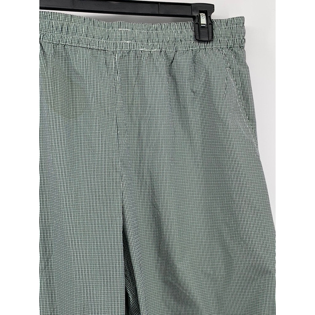 FMADM Women's Green Rectangle Print Pull-On Relaxed Fit Straight Leg Pants SZ XL