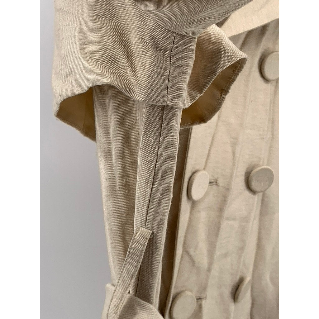 BCBGMAXAZARIA Women's Beige Cape Long Sleeve Belted Trench Coat SZ XS