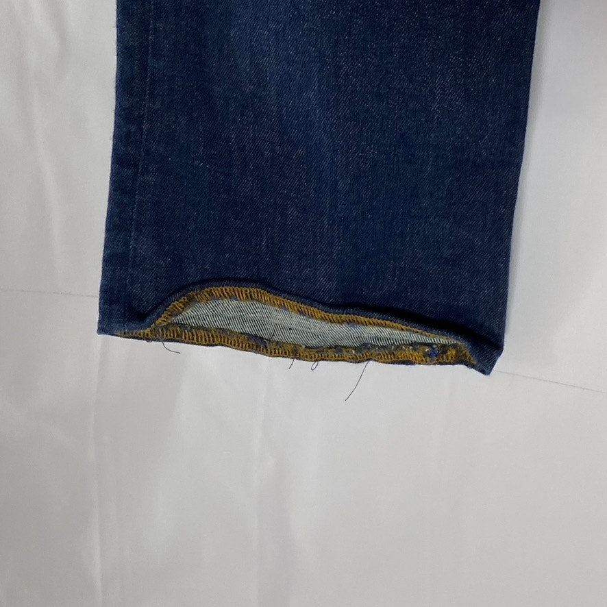 ZARA Women's Dark Blue Denim Mid-Rise Straight-Leg Five-Pocket Jeans SZ 8