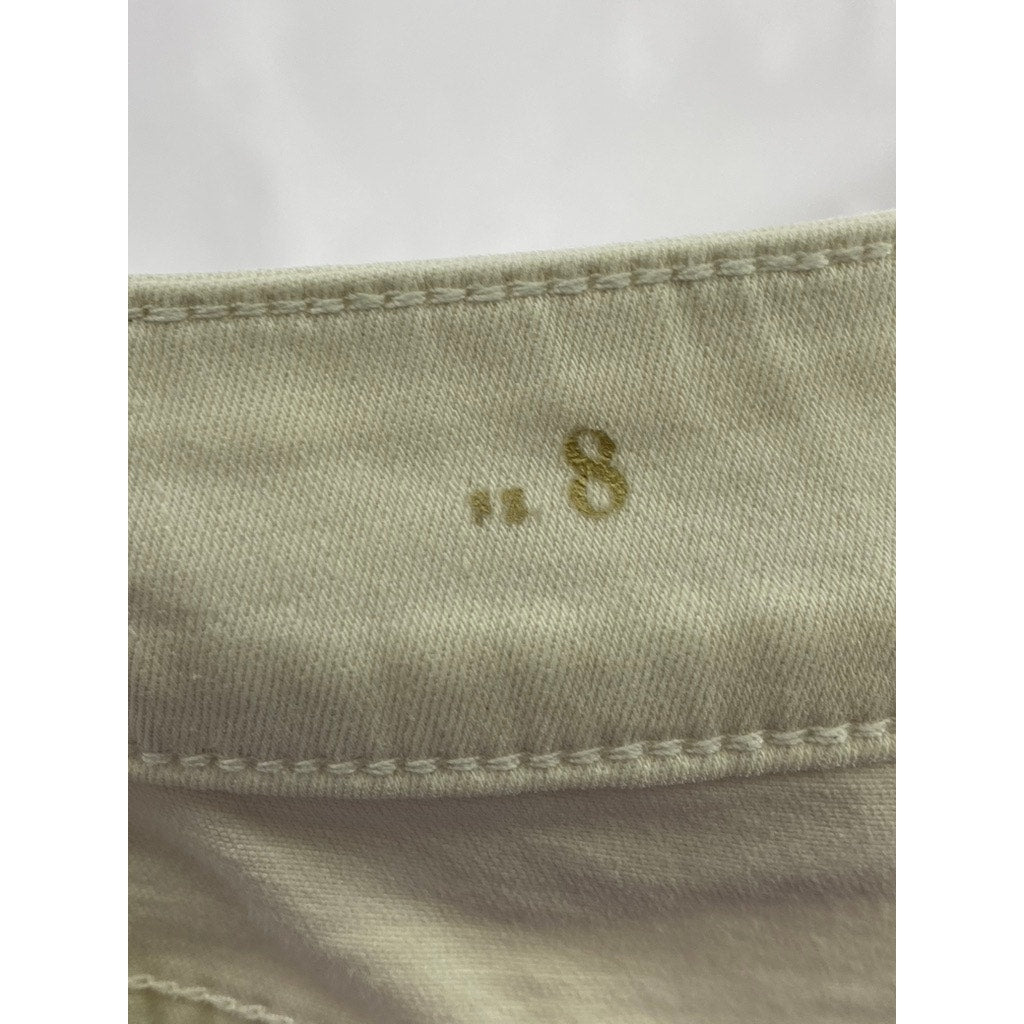 WHITE HOUSE BLACK MARKET Women's White High-Rise The Skinny Cropped Jean SZ 8