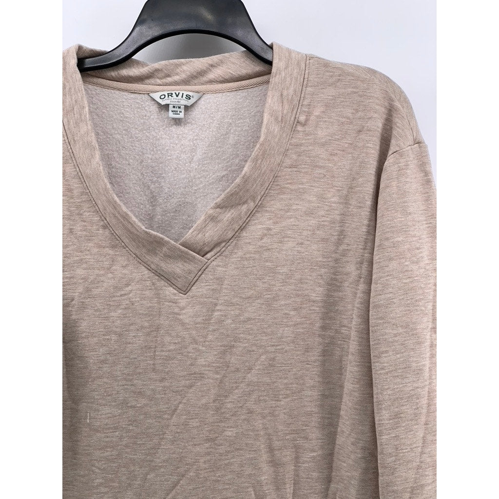 ORVIS Women's Oatmeal V-Neck Long Sleeve Sweater SZ M