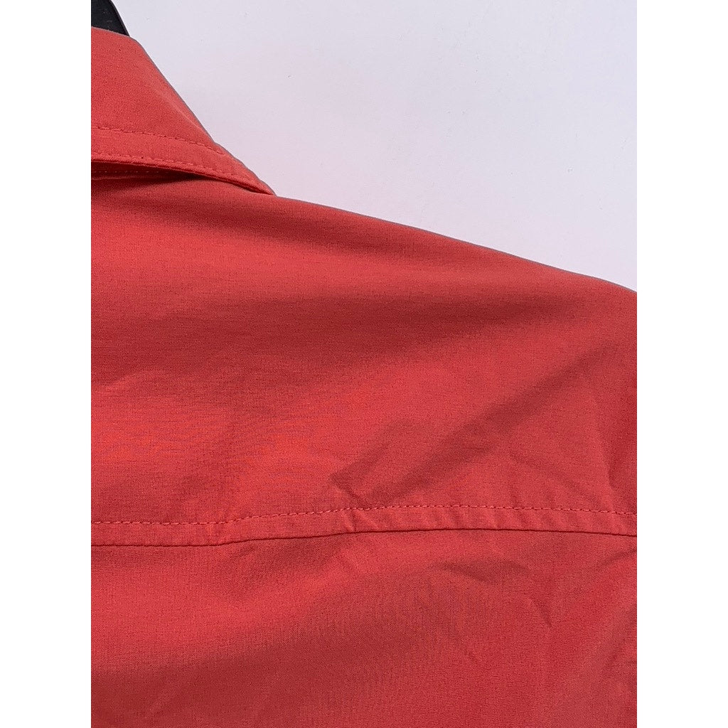 EDDIE BAUER Women's Red Classic-Fit Button-Up Long Sleeve Top SZ S