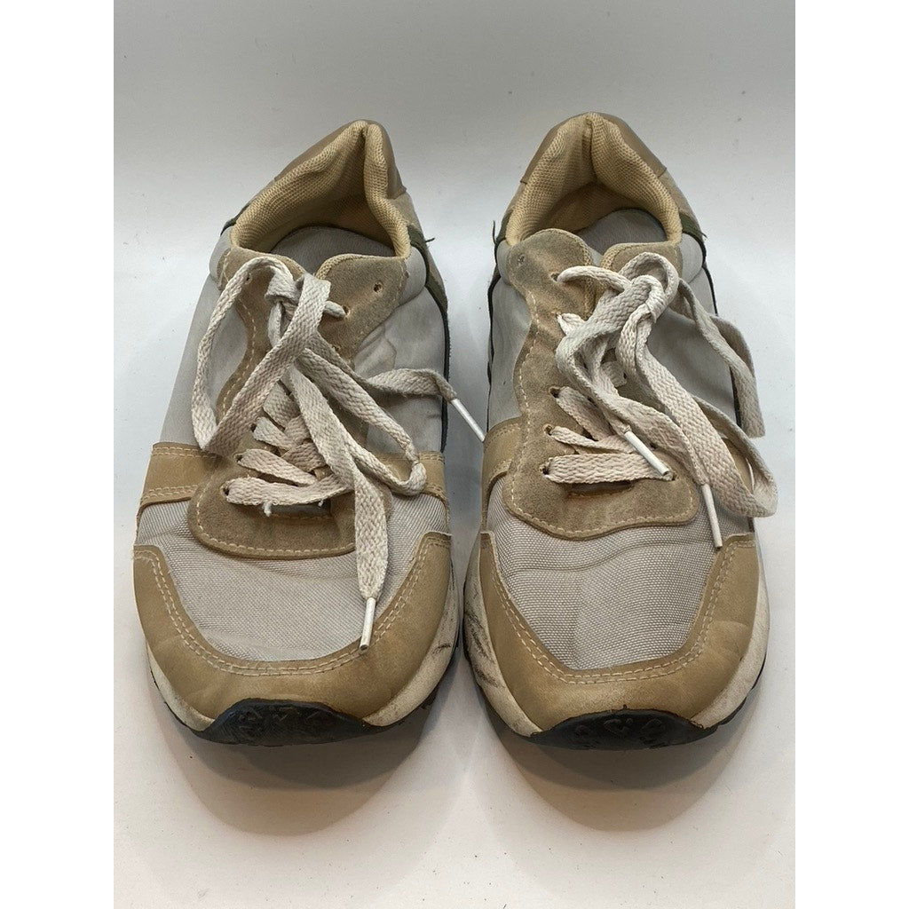 LUCKY BRAND Men's Tan-Beige Classic Lace-Up Round-Toe Ruby Sneakers SZ 9