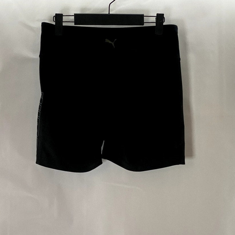 PUMA Women's Black Logo Pull-On 4" Biker Shorts SZ M