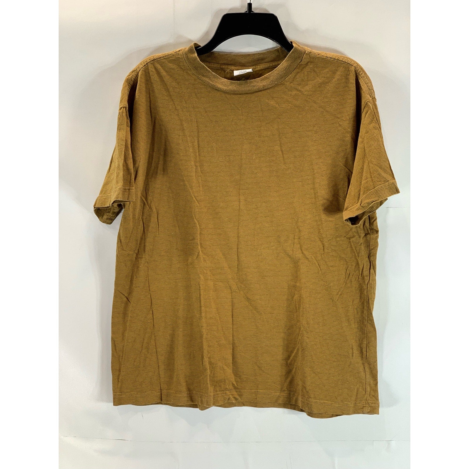 URBAN OUTFITTERS Men's Yellow Striped Crewneck Short Sleeve Shirt SZ S