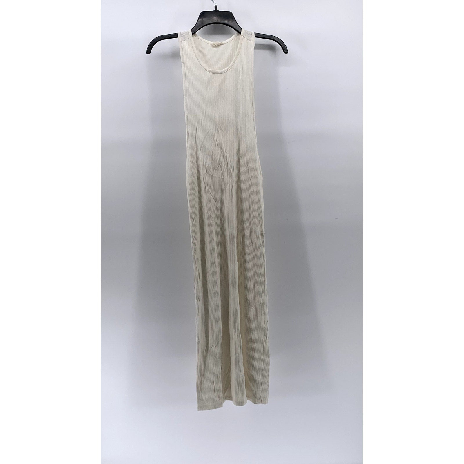 SILENCE+NOISE Women's Off-White Scoop-Neck Ribbed Racerback Midi Dress SZ XS