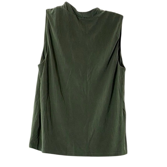 BANANA REPUBLIC Women's Green Sandwash Modal V-Neck Sleeveless Blouse SZ M
