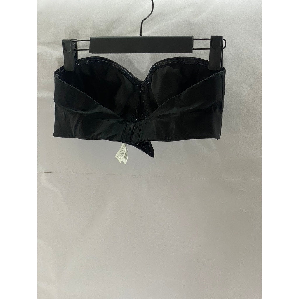 DELMIRA Women's Black Strapless Minimizer Seamless Bandeau Unlined Bra SZ 36C
