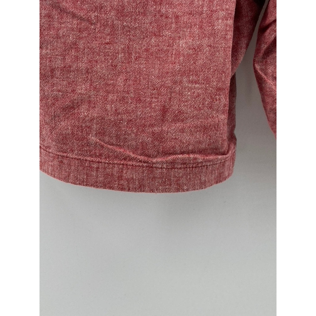 CLUB MONACO Men's Red Linen-Blend Maddox-Fit Chino Shorts SZ 33