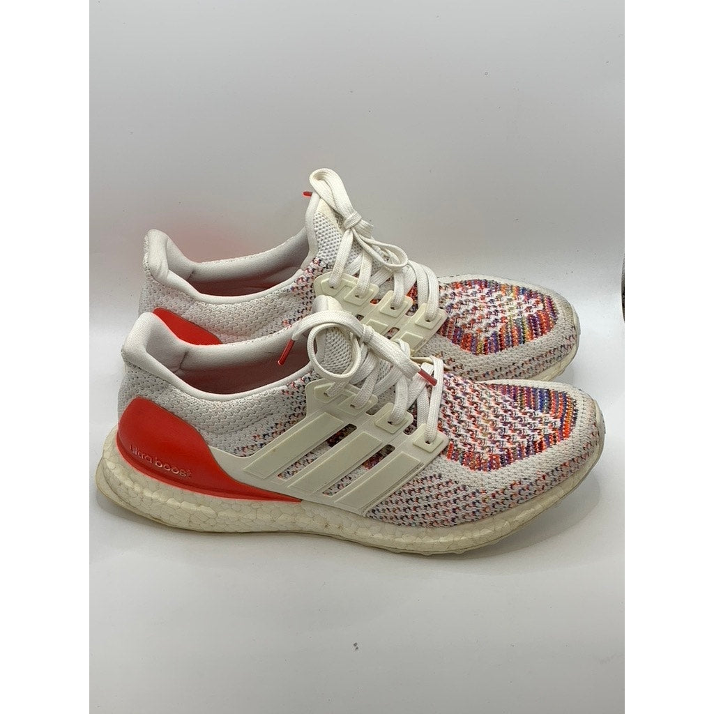 ADIDAS Men's White-Multi Knit Ultra Boost Sneakers SZ 9