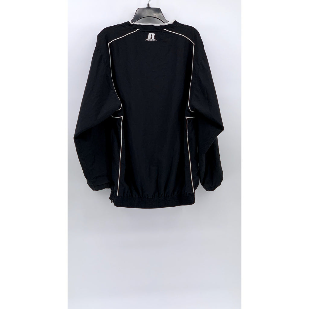RUSSELL Men's Black Mckendree University V-Neck Long Sleeve Windbreaker SZ M