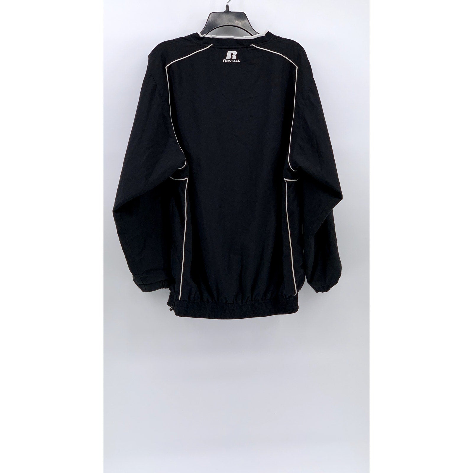 RUSSELL Men's Black Mckendree University V-Neck Long Sleeve Windbreaker SZ M