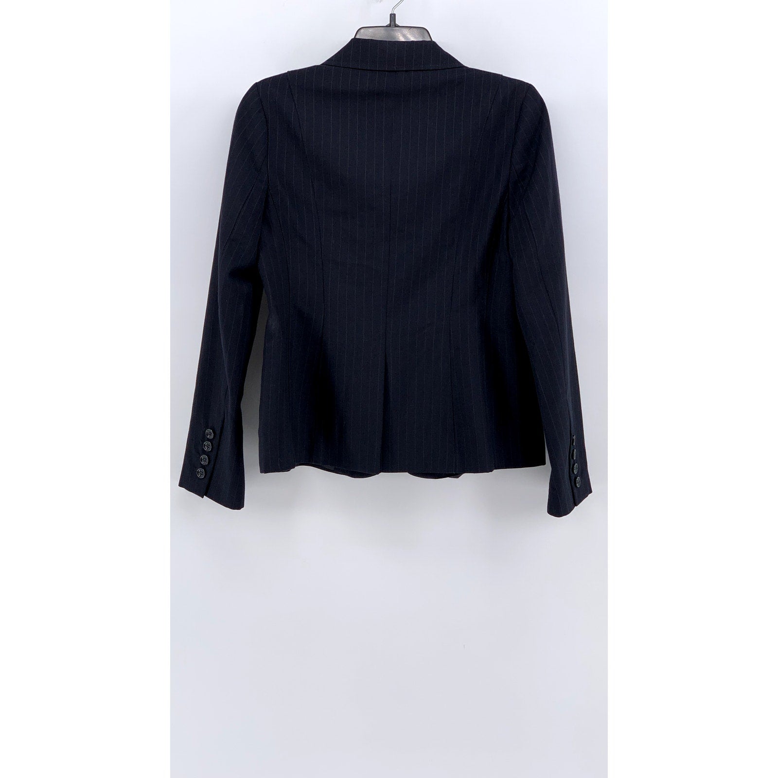 ANN TAYLOR Women's Petite Navy Pinstripe Two-Button Blazer SZ 2P