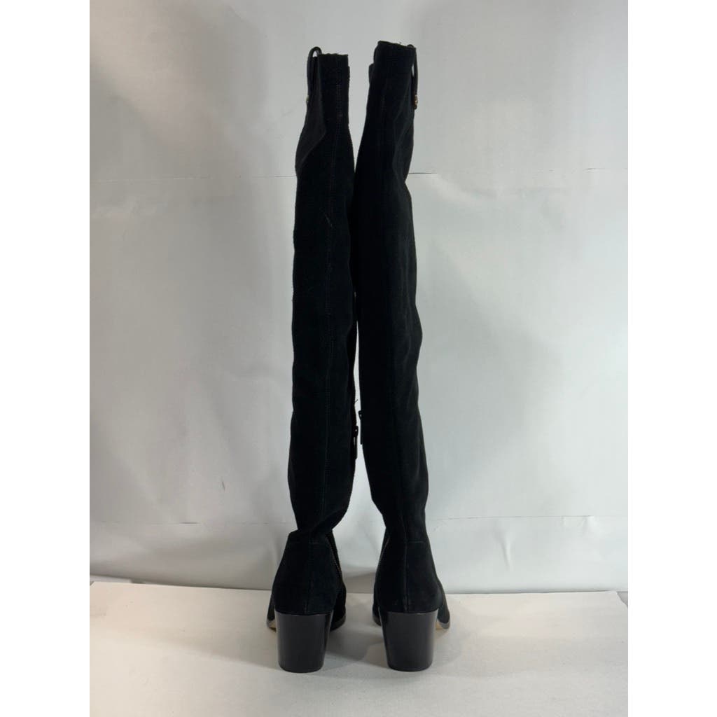 MICHAEL MICHAEL KORS Women's Black Harlow Over-The-Knee Block-Heel Boots SZ 7.5