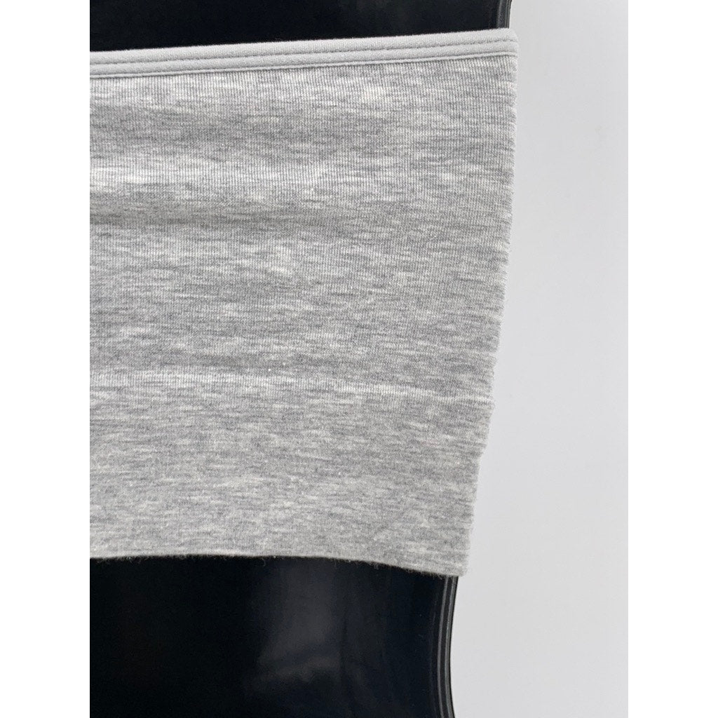 AUDEN Women's Light Gray Scoop-Neck Halter Crop Top SZ S