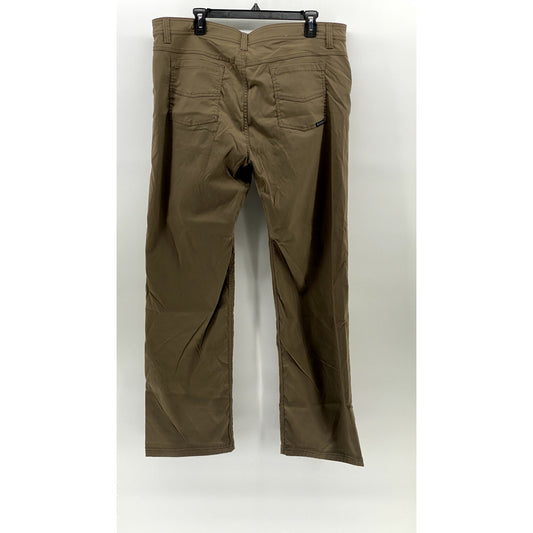 PRANA Men's Light Brown Slim-Fit Straight-Leg Casual Pant SZ 38X32