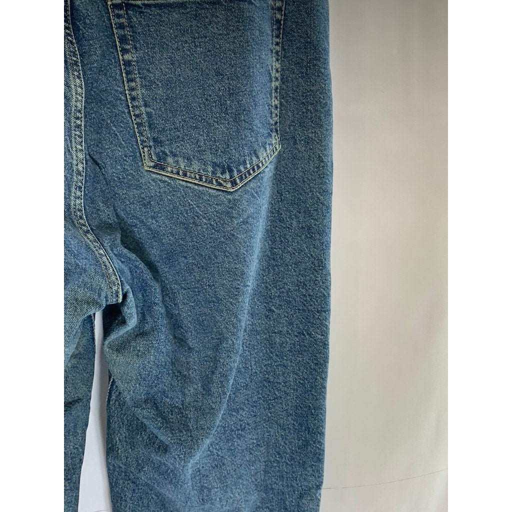 H&M Women's Blue Denim Distressed Slim-Leg Five-Pocket Jean SZ 12
