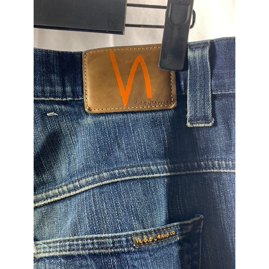 NUDIE JEANS CO Men's Indigo Blue Denim Five-Pocket Slim-Leg Jeans SZ 33X34