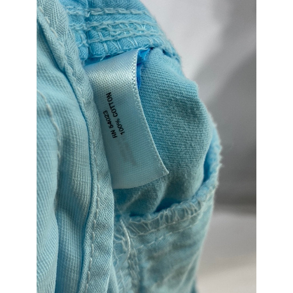 GAP Women's Light Blue Raw-Hem Regular-Fit Shorts SZ 0