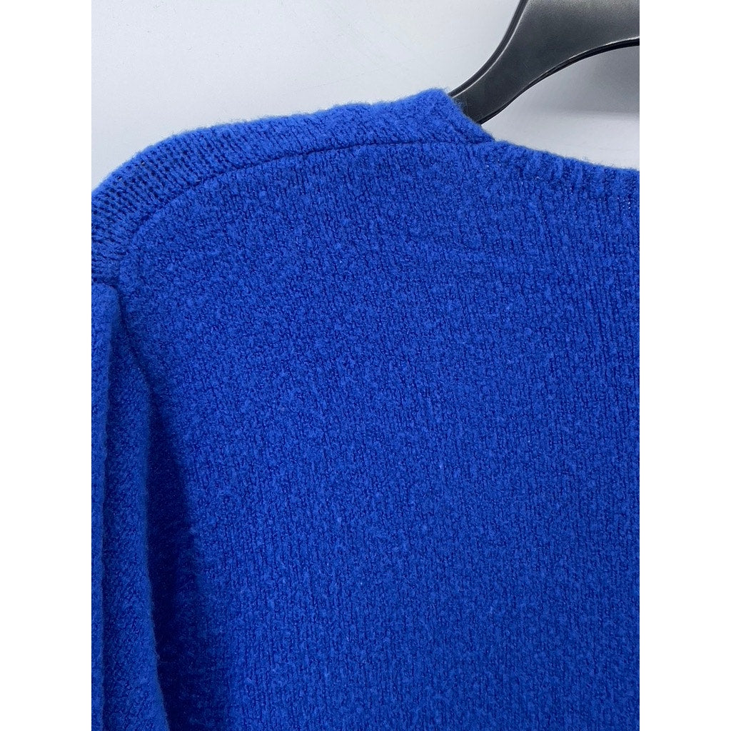 SKIES ARE BLUE Women's Royal Blue V-Neck Soft Knit Pullover Sweater SZ XS