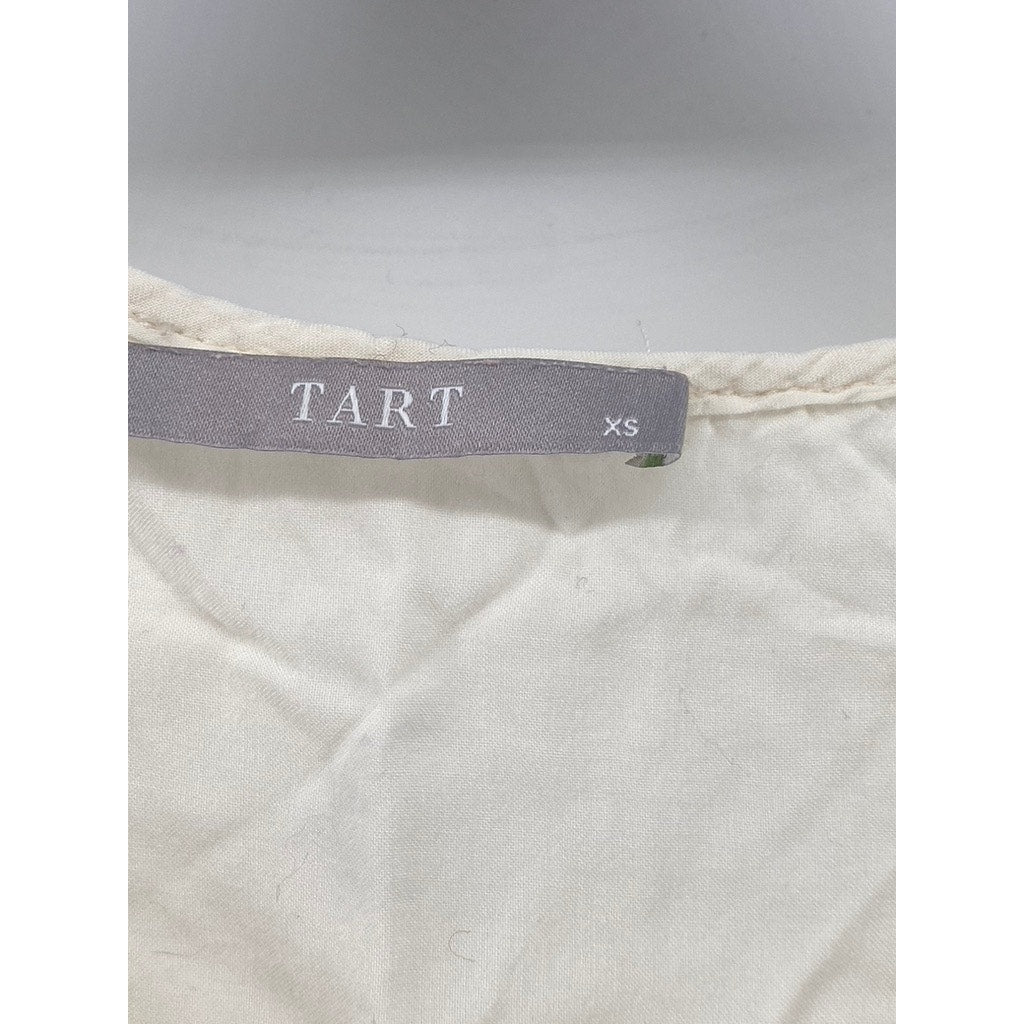 TART Women’s Beige Crewneck Lace-Trim Knee-Length Sleeveless A-Line Dress SZ XS