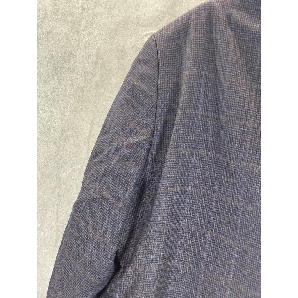 JOSEPH & FEISS GOLD Men's Grey Plaid Classic-Fit Wool Sport Coat SZ 50R