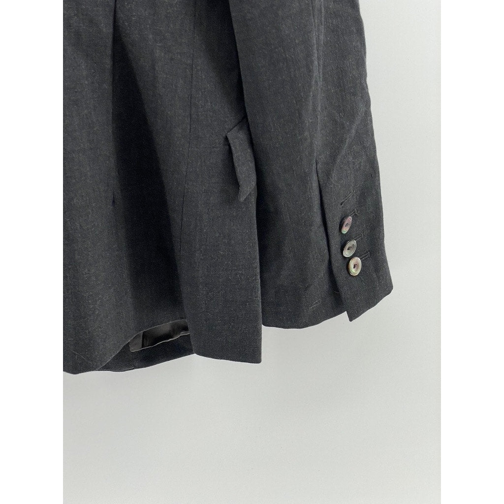 PIAZZA SEMPIONE Women's Black Three-Button Notch Collar Blazer SZ 42(6)