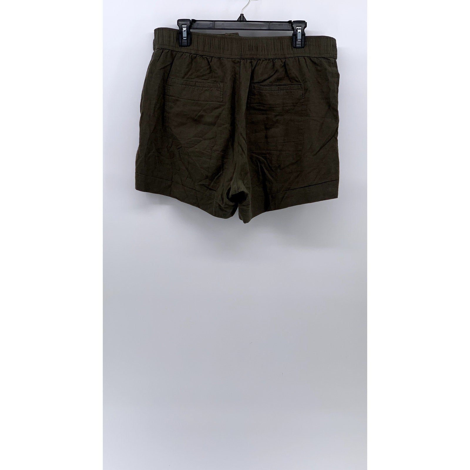 MATTY M Women's Olive Green Linen-Blend High-Waist Casual Shorts SZ M