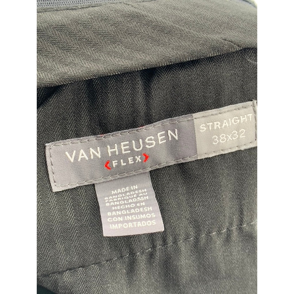 VAN HEUSEN Flex Men's Navy Solid Straight Leg Pants SZ 38X32