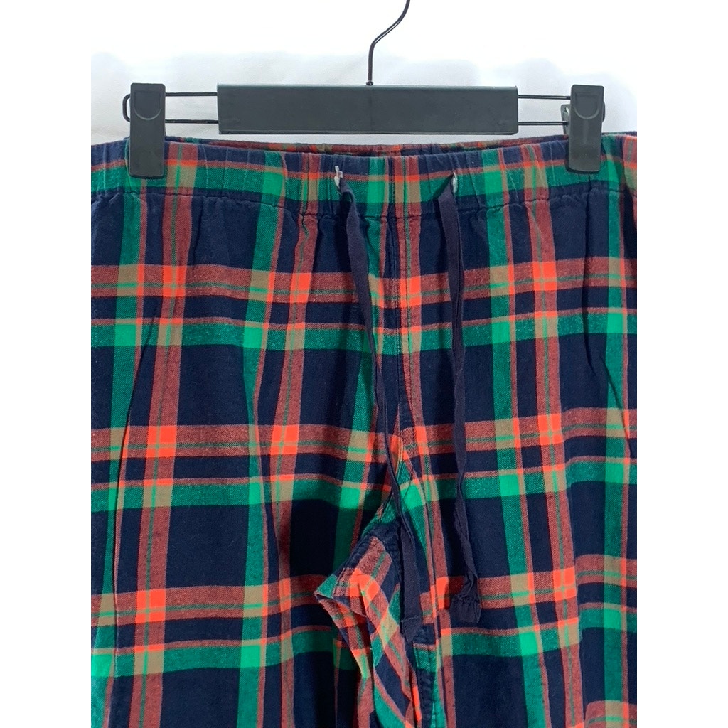 J. CREW Men's Navy/Green/Orange Plaid Yarn-Dyed Flannel Pajama Pant SZ M