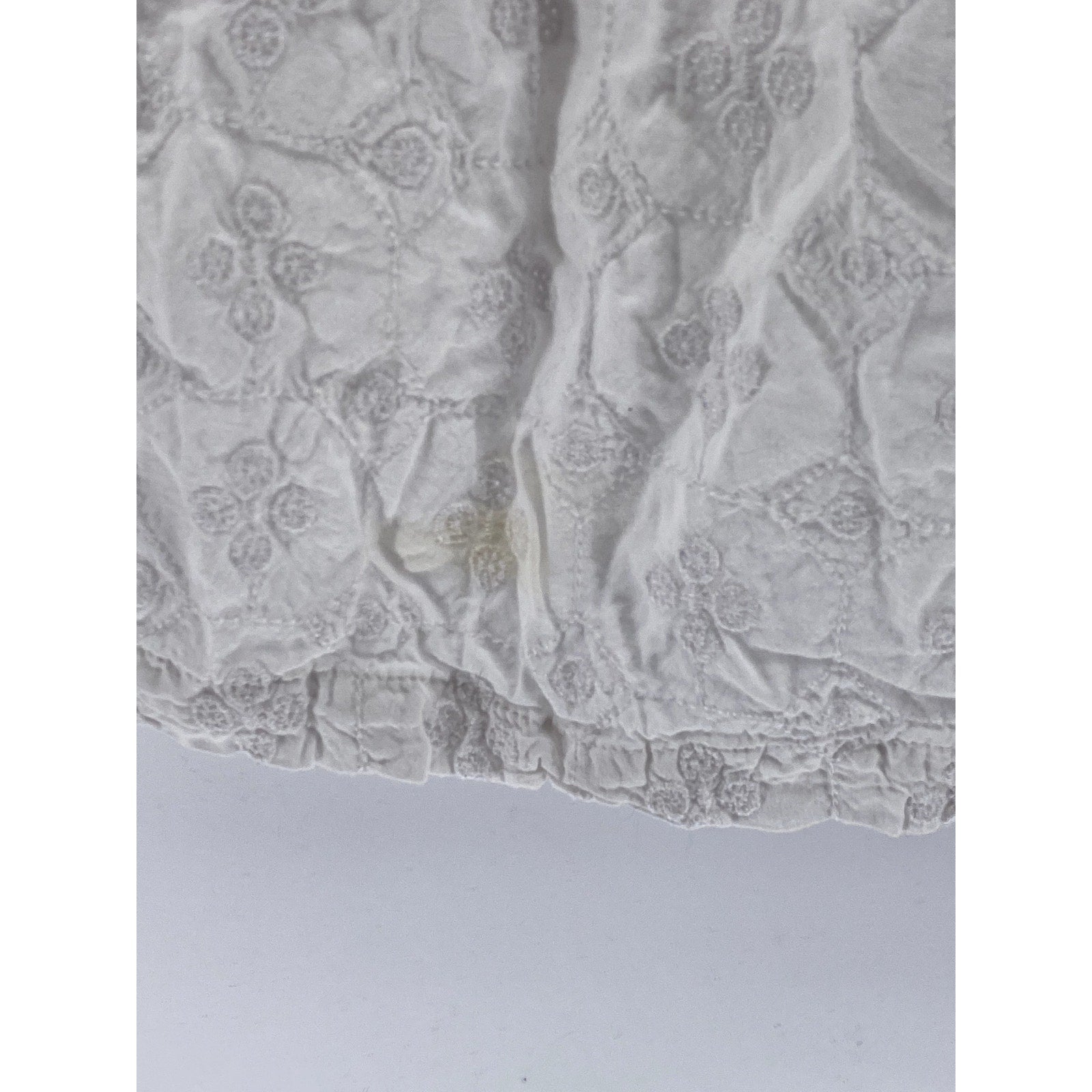 OLD NAVY Women's White Calla Lily Straight Neck Tie-Sleeve Mini Babydoll Dress S