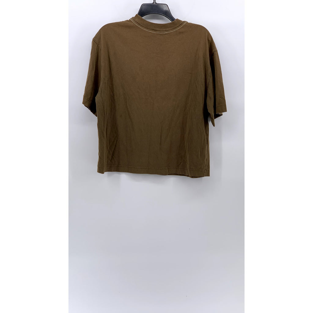 EVERLANE Women's Brown Crewneck Organic Cotton Slouch Short Sleeve Top SZ XS