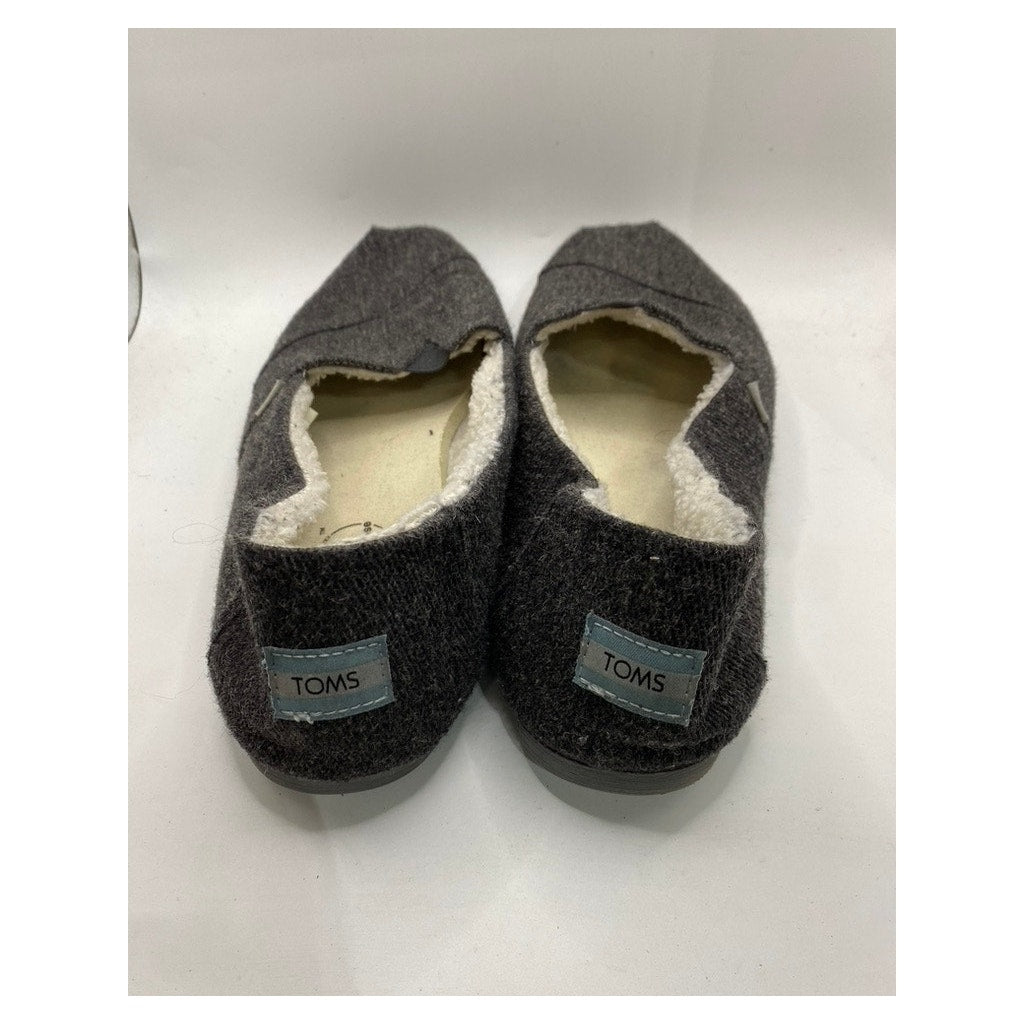 TOMS Women's Gray Canvas Sherpa Lined Alpagarta Slip-On Casual Shoes SZ  12