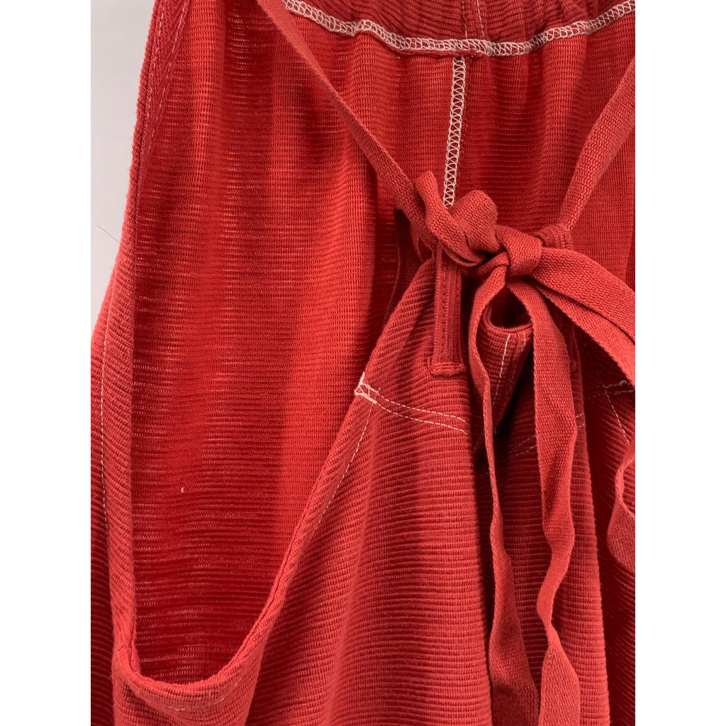 FREAKS STORE Women's Red Textured Sleeveless Halter Tie-Back Jumpsuit SZ M/L