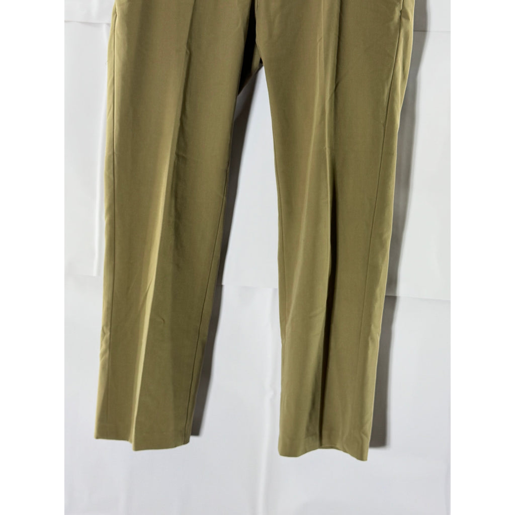 VAN HEUSEN Men's Tan Flex Slim-Fit Flat Front Dress Pants SZ 29X32
