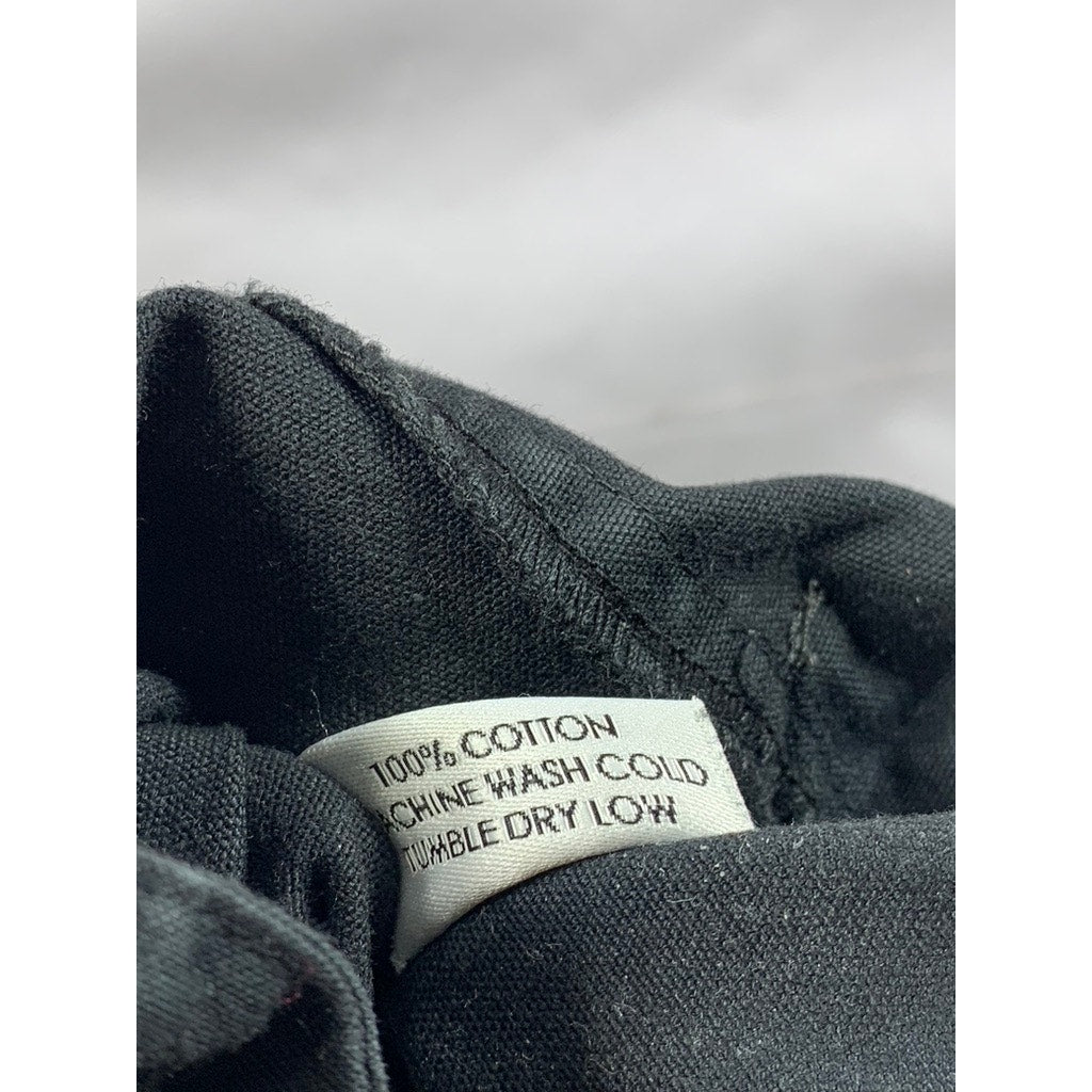 IJJI Unisex Adult Black Canvas Straight-Leg Drawstring Waist Work Pants SZ XS