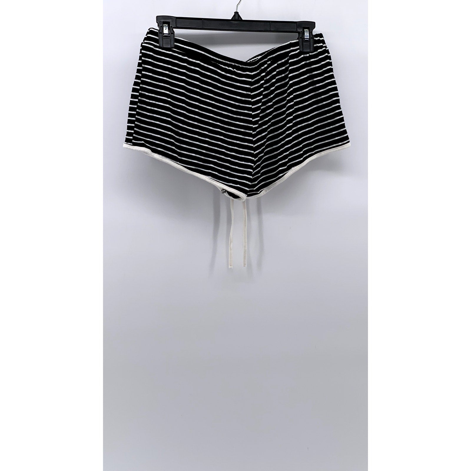 SHEIN Women's Black-White Striped Sleep Shorts SZ M