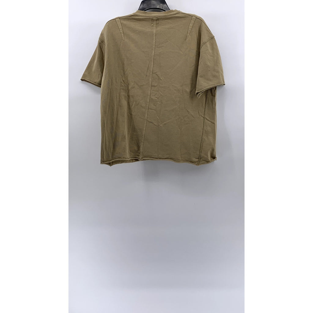 ZARA Women's Tan Crewneck Oversized Short Sleeve Top SZ S