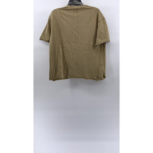 ZARA Women's Tan Crewneck Oversized Short Sleeve Top SZ S