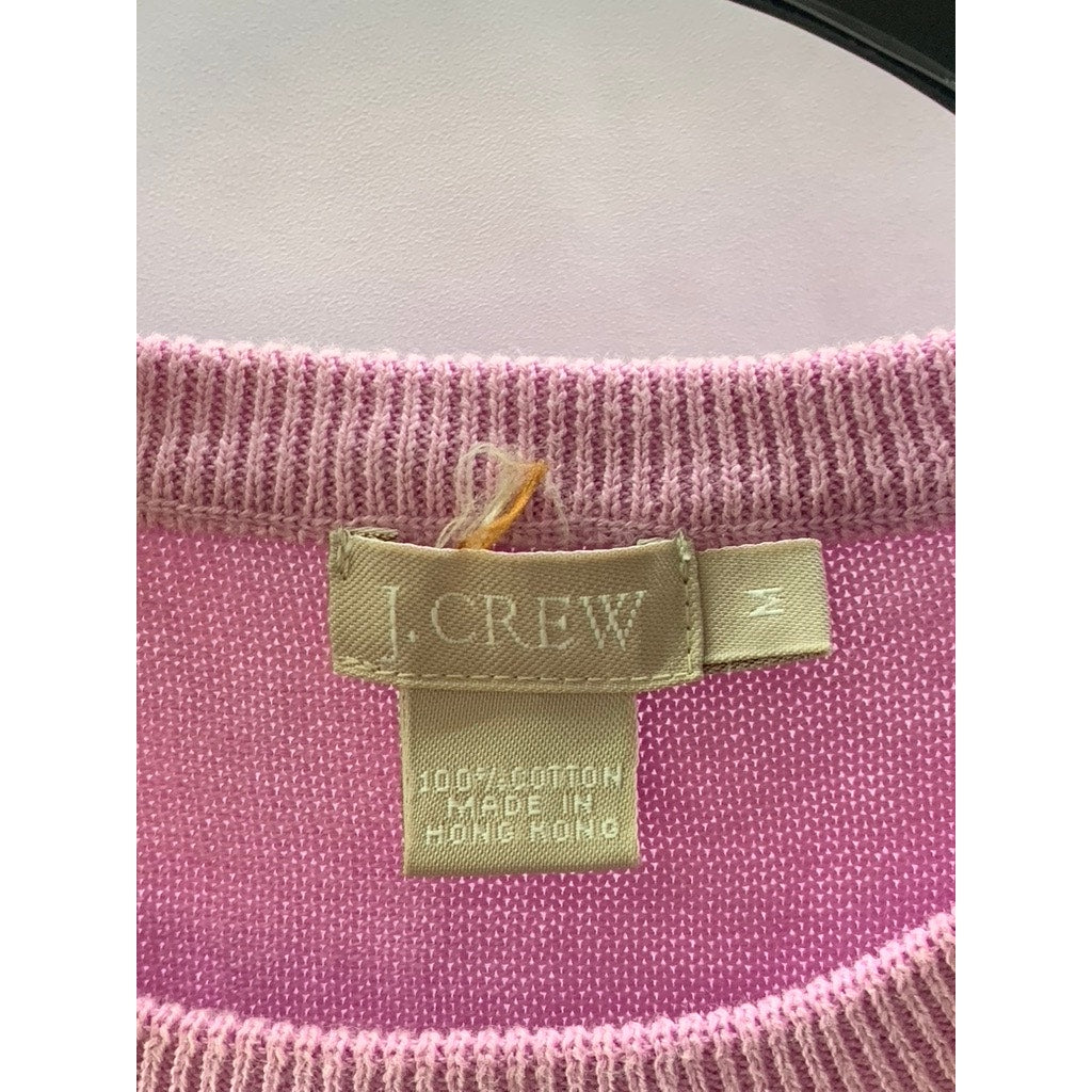 J. CREW Women's Pink Crewneck Knit Sleeveless Sweater Vest SZ M