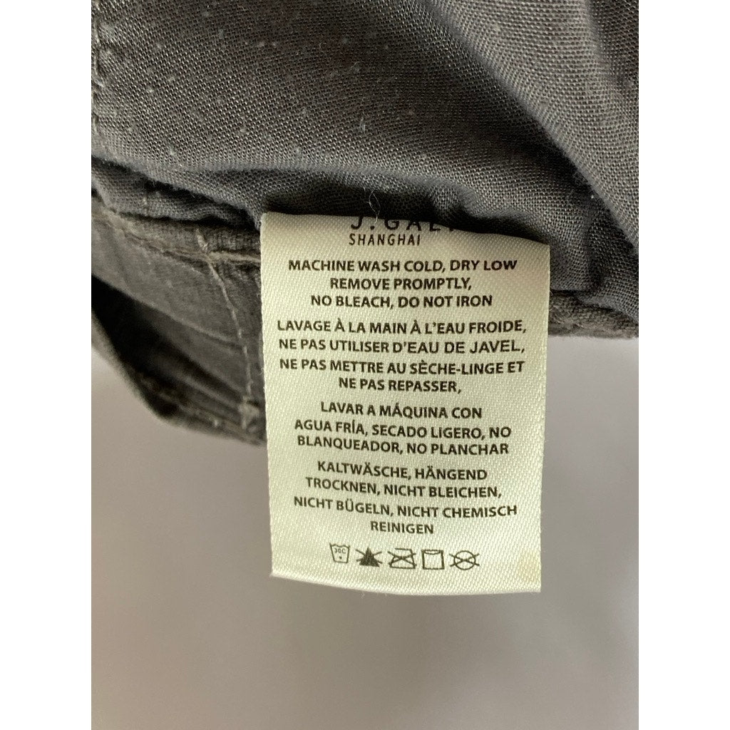 J.GALT Women's Gray Mid-Rise Straight-Leg Relaxed Fit Kyle Cargo Pants SZ S