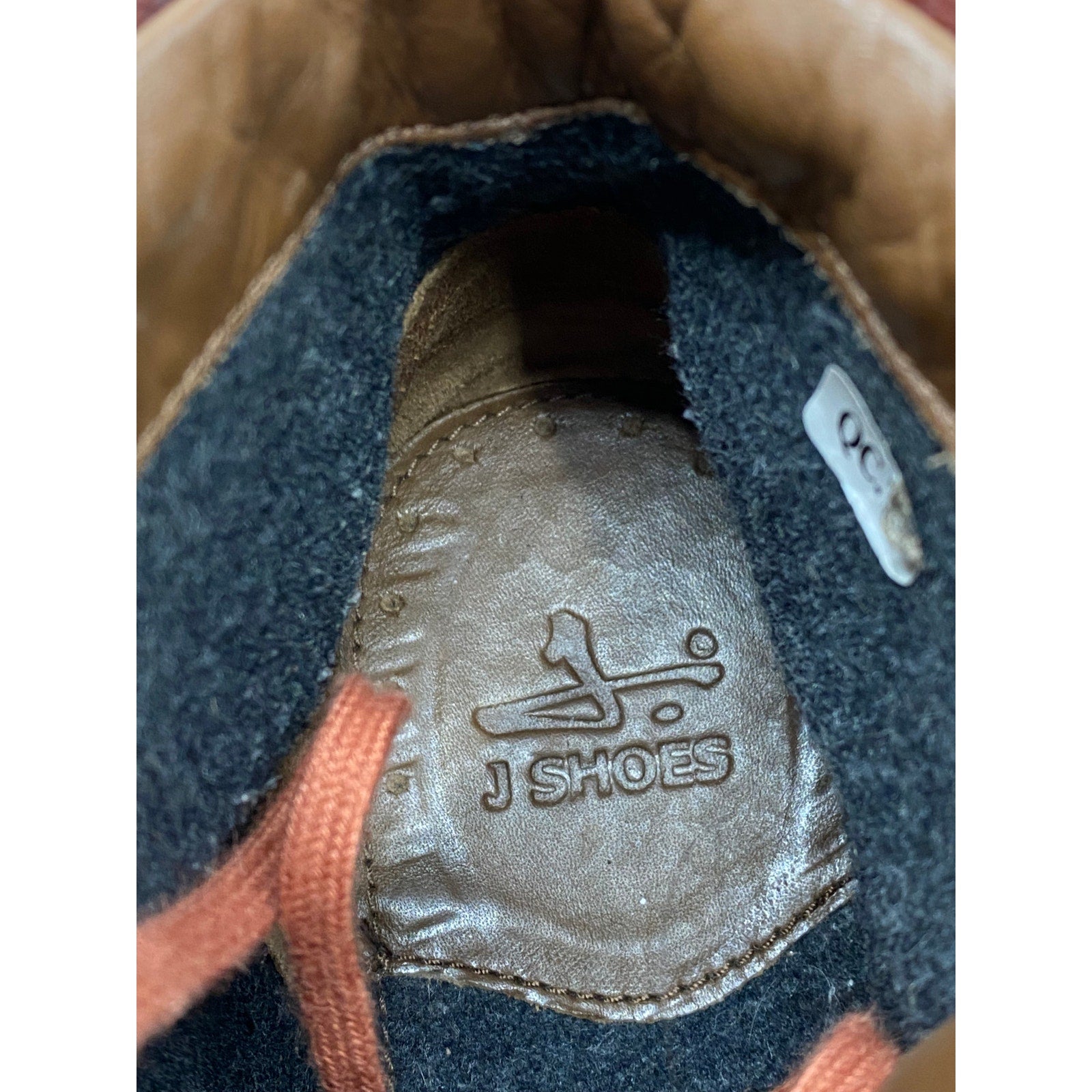 J. SHOES Men's Brown Leather Honour Round-Toe Lace-Up Boot Style Sneakers SZ 8