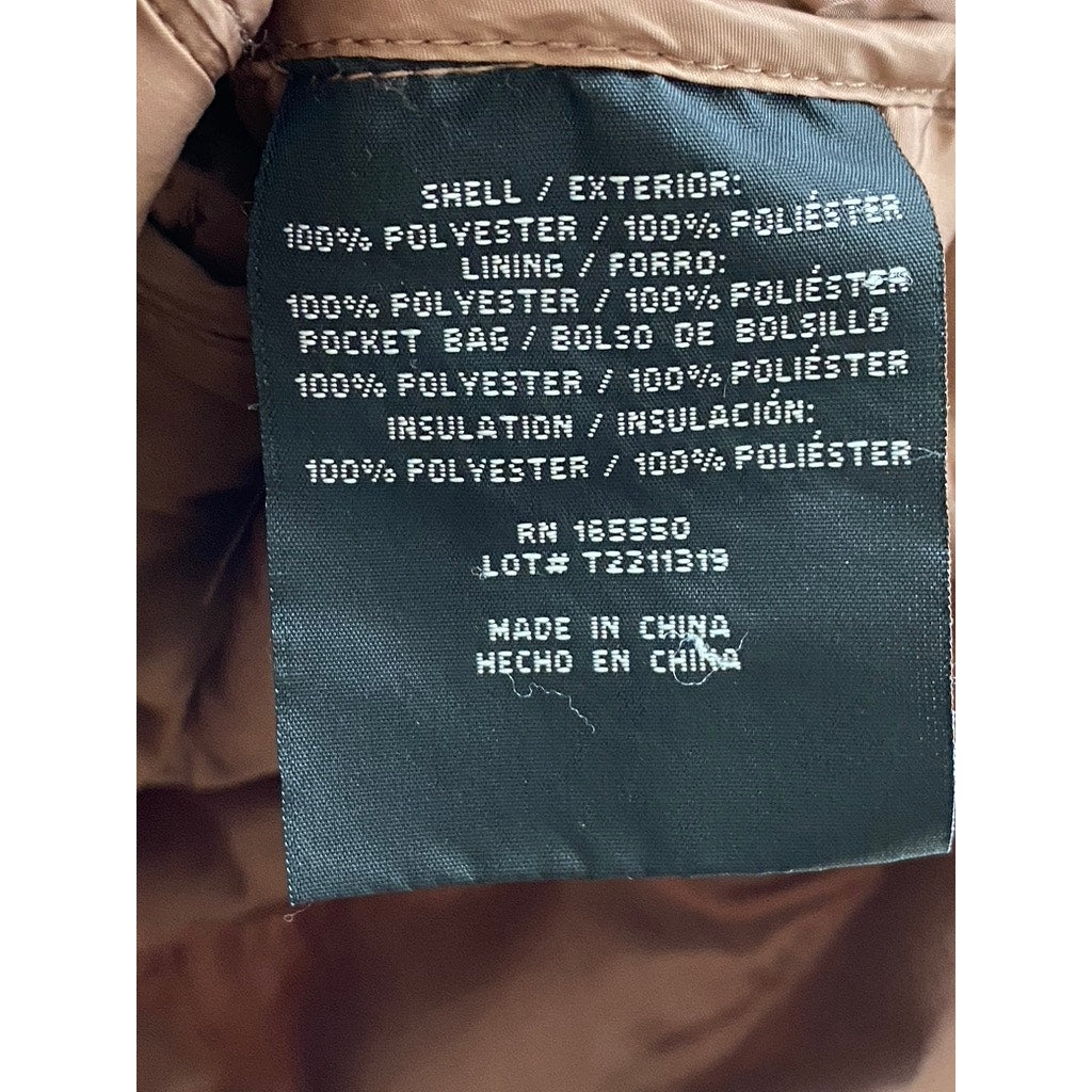 32 DEGREES HEAT Women's Salmon Pink Zip-Up Hooded Puffer Jacket SZ S