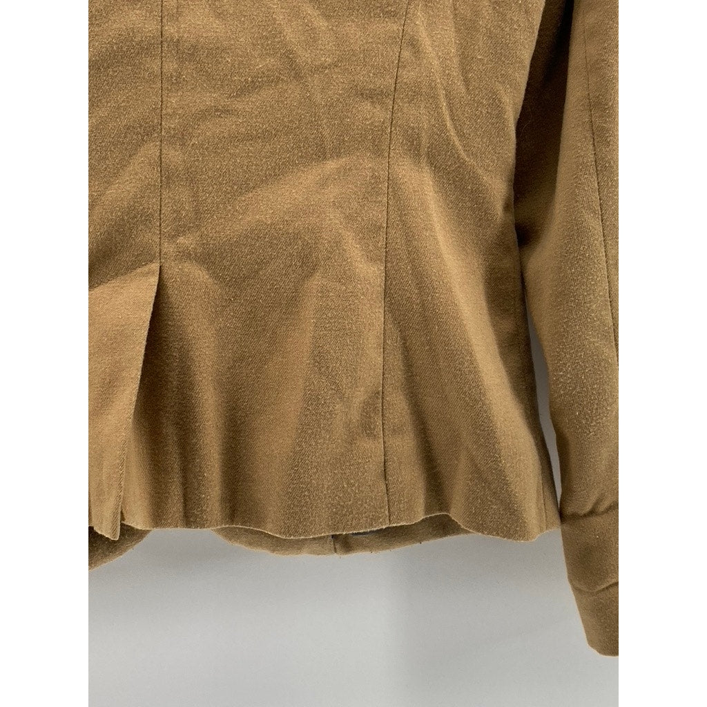MERONA Women's Tan Single-Button Notch Lapel Blazer SZ 2