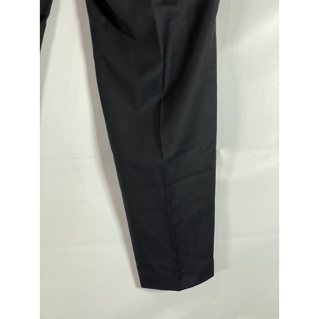 MICHAEL KORS Men's Solid Black Stretch Wool Flat Front Dress Pants SZ 38x30