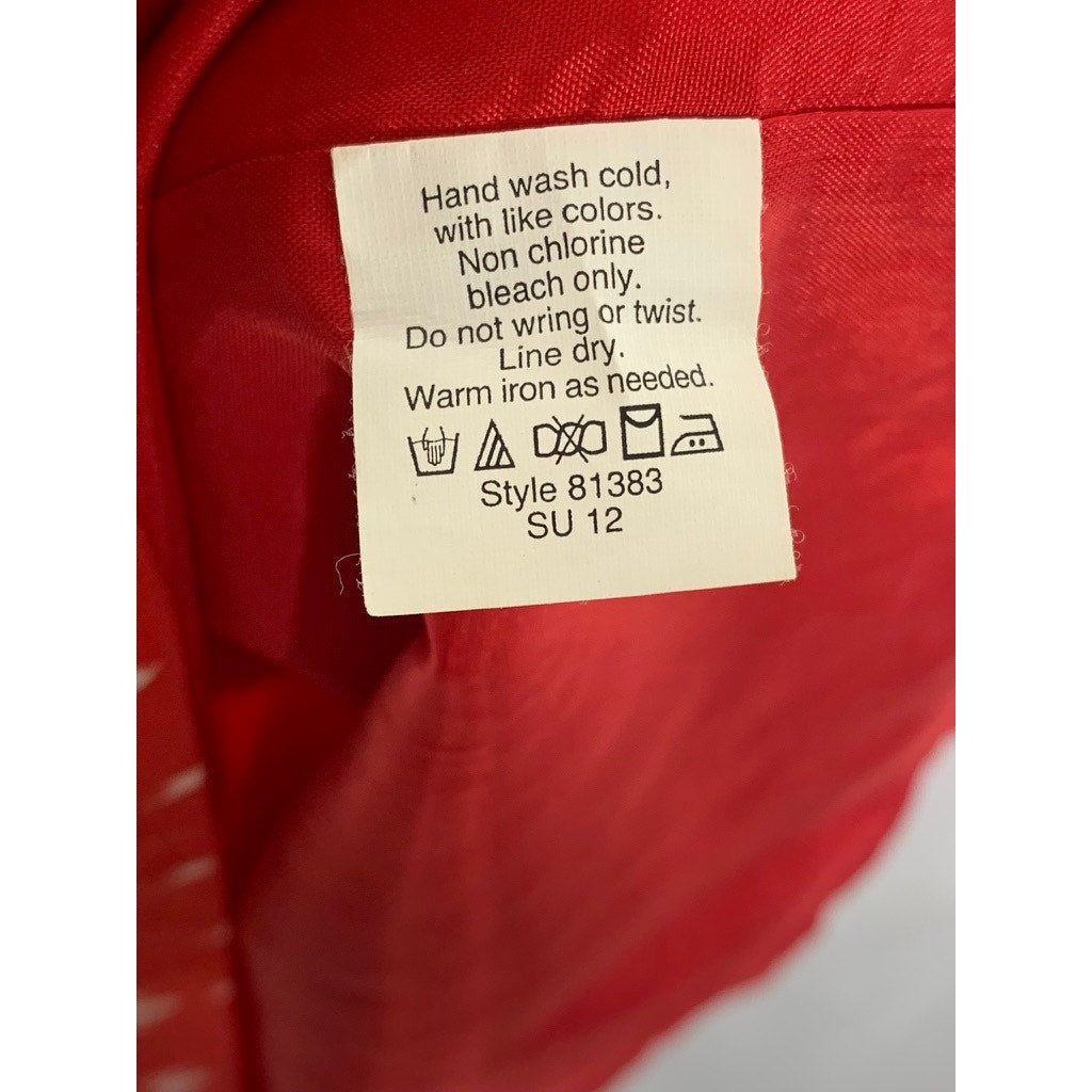 J.CREW Women's Red Printed V-Neck Adjustable Strap Mini Dress SZ 8