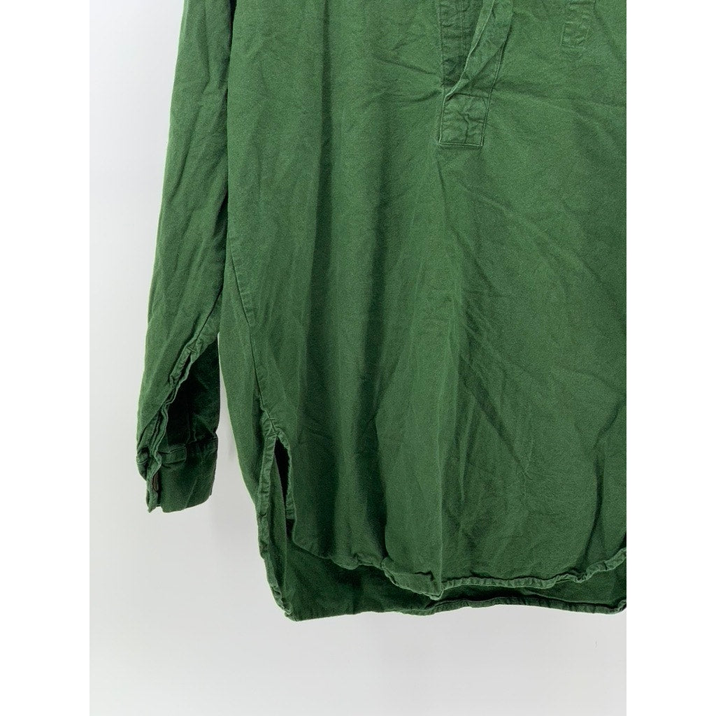 UNBRANDED Men's Green Pullover Henley Long Sleeve Shirt SZ 39(S)